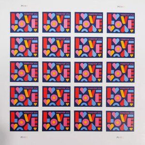 2021 Love Flower Stamps 50 Books 1000 Stamps